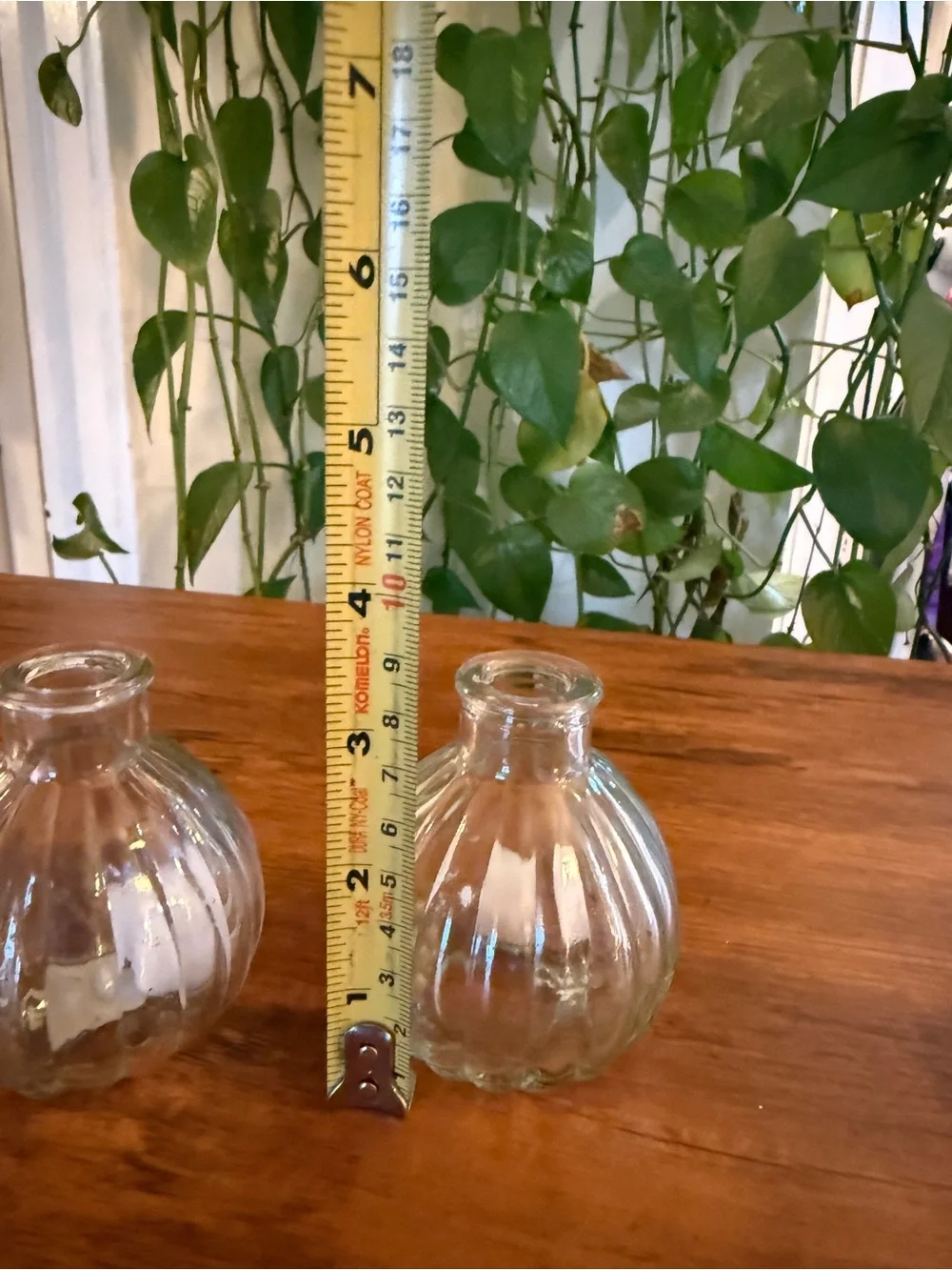 Clear Glass Ribbed Mini Bud Vases - Home Accents